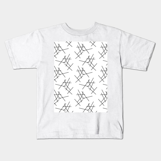 Abstract patterned, pattern, decor, ornament, seamless,  repeat, geometric, line, minimalism, elegant, concise Kids T-Shirt by grafinya
